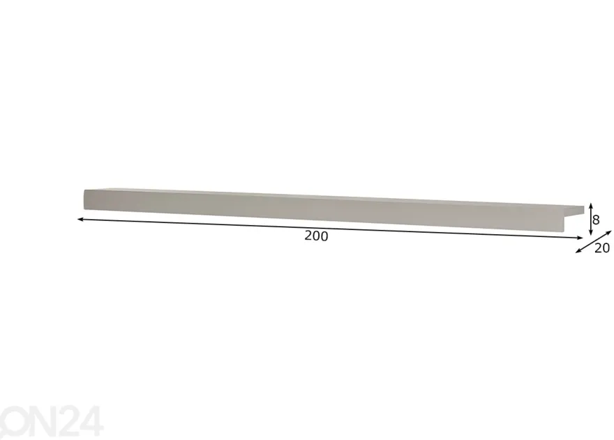 Seinähylly Scara 200 cm