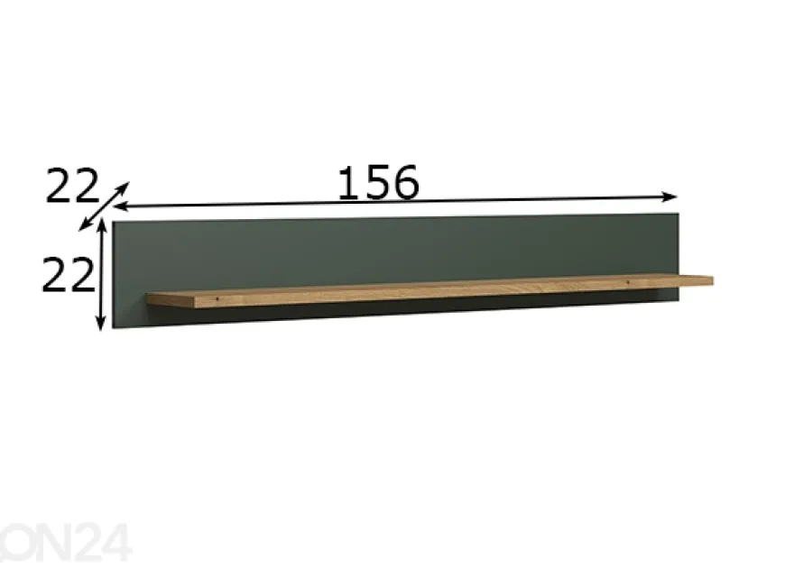 Seinähylly Stanton 156 cm