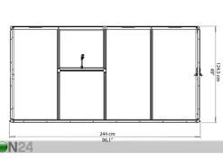 Seinäkasvihuone Palram Hybrid 2,44x1,24 m, 3,04 m²