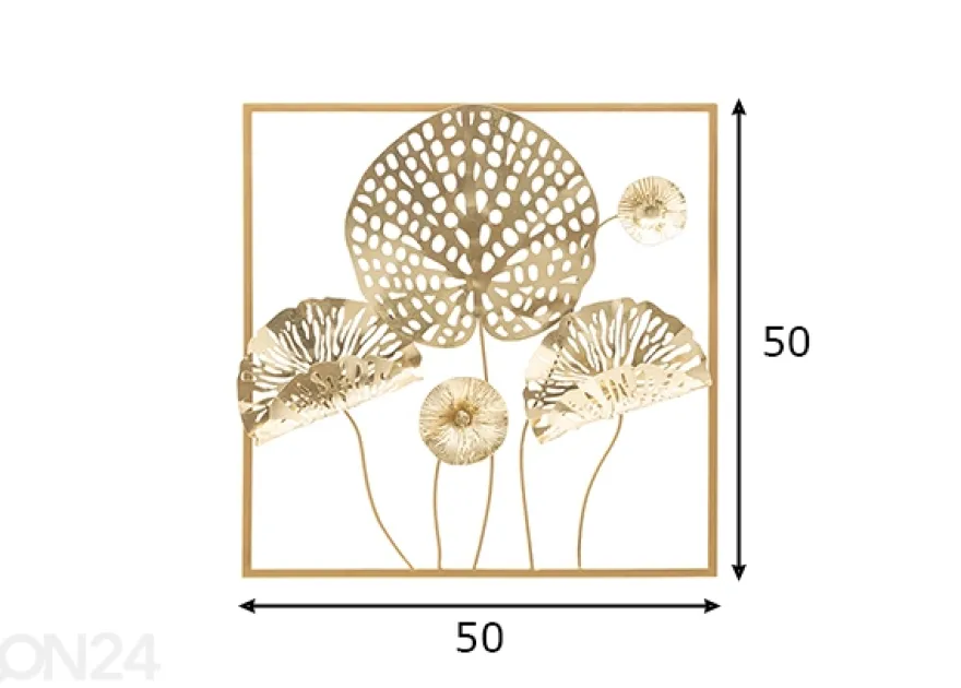 Seinäkoriste Gold Flower 50x50 cm