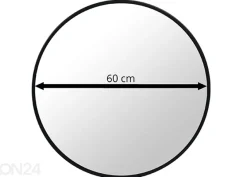 Seinäpeili, musta Ø 60 cm
