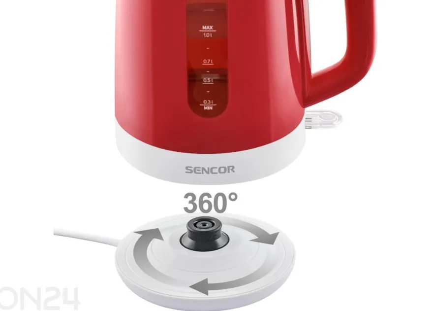 Sencor SWK1024RD -vedenkeitin 1 L, punainen
