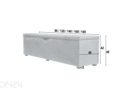 Sime Beds yöpöytä säilytystilalla Vault, sileä, 90 cm