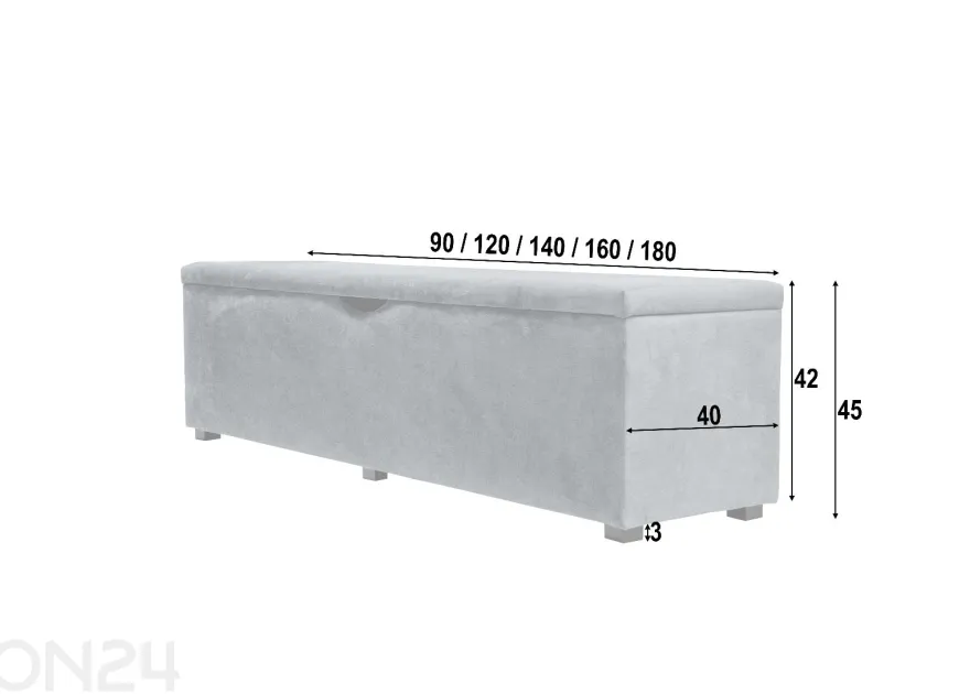 Sime Beds yöpöytä säilytystilalla Vault, sileä, 90 cm