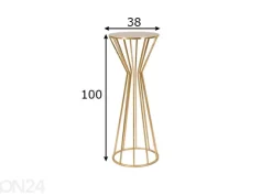Sivupöytä Glam, kullanvärinen Ø38xh100 cm