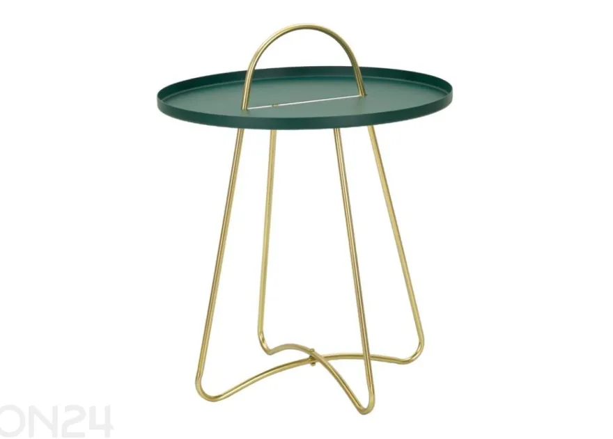 Sivupöytä Grent Ø 45 cm, vihreä/kullanvärinen