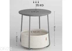 Sivupöytä säilytyskorilla Oskar, harmaa