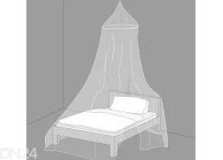 Sängyn hyönteisverkko 12,5x2,5 m, valkoinen