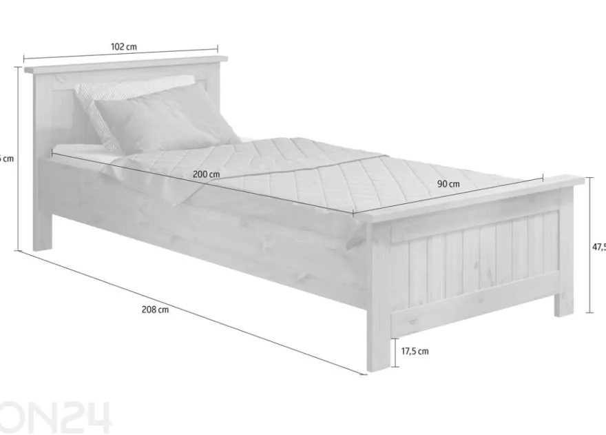 Sänky Lote 90x200 cm