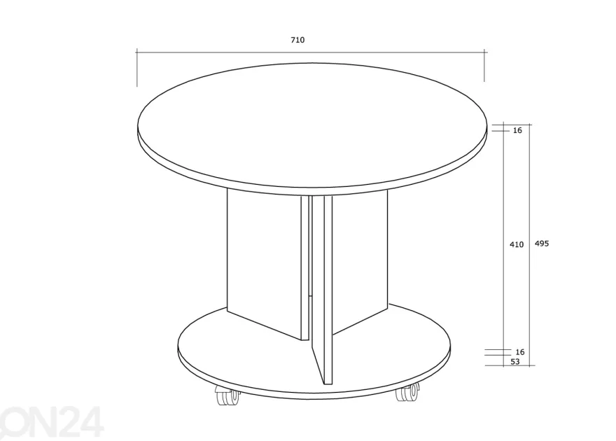 Sohvapöytä Ø 71 cm