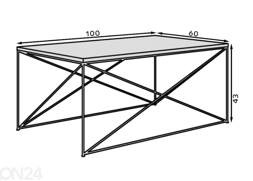 Sohvapöytä Douro 60x100 cm