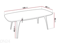 Sohvapöytä Fabina 120x60 cm