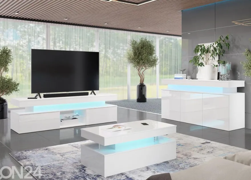 Sohvapöytä Glossa 120x55 cm + LED