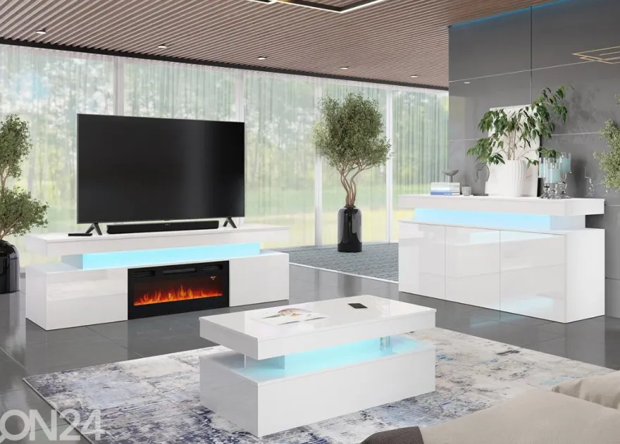 Sohvapöytä Glossa 120x55 cm + LED