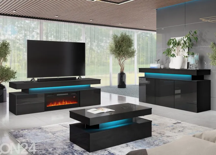 Sohvapöytä Glossa 120x55 cm + LED