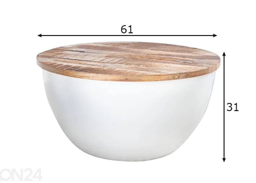 Sohvapöytä Industrial Storage Ø 60 cm