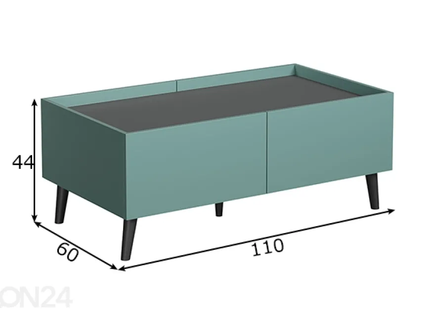 Sohvapöytä Melton 110x60 cm