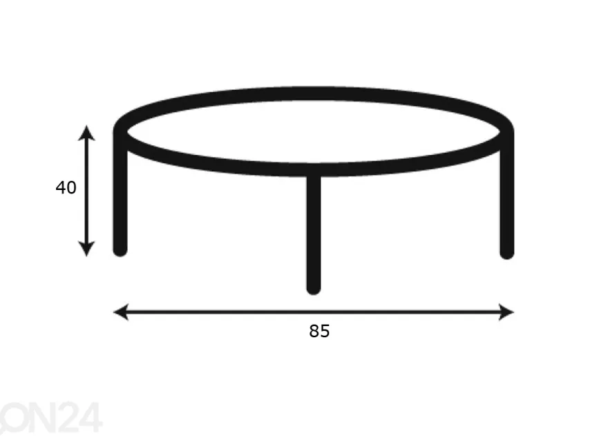 Sohvapöytä Miami Ø85 cm