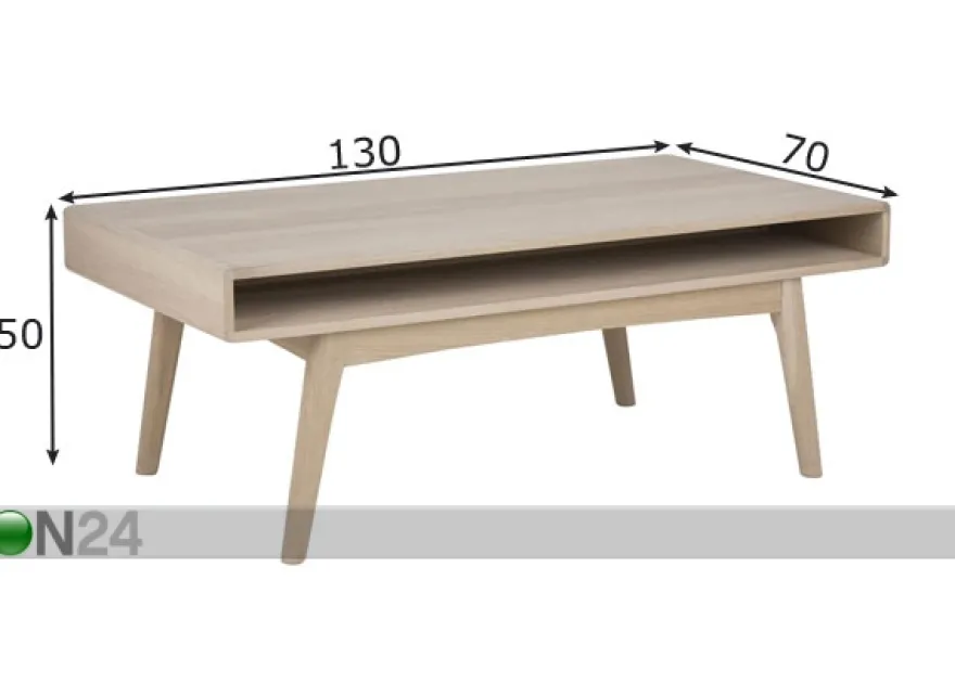 Sohvapöytä Pascal 70x130 cm