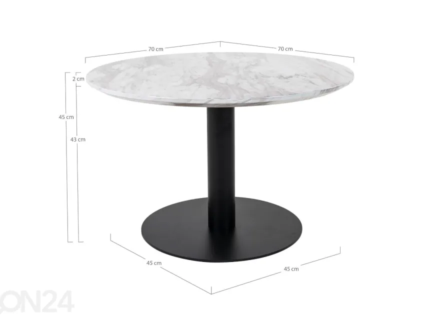 Sohvapöytä Piacenza Ø70 cm