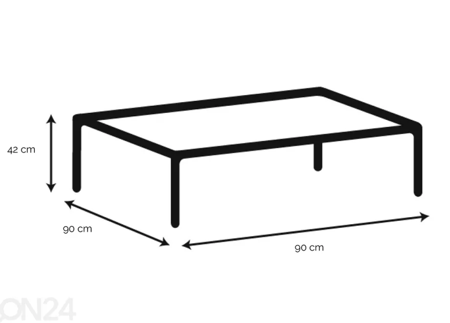 Sohvapöytä Skjern 90x90 cm