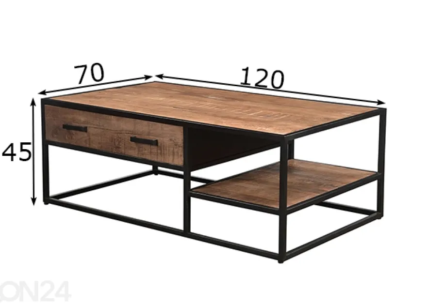 Sohvapöytä Sturdy 120x70 cm