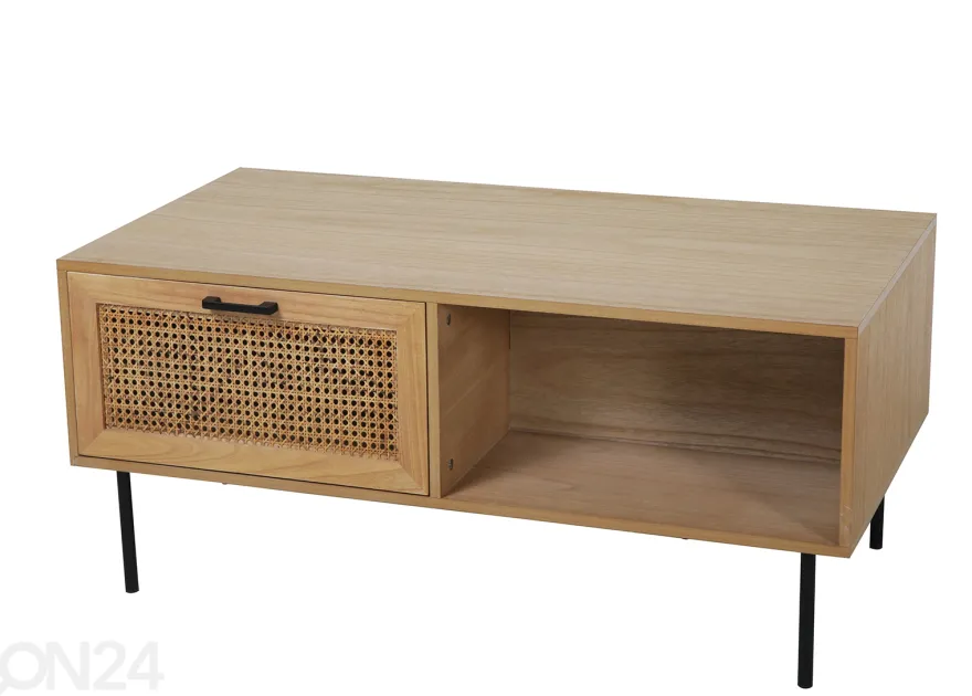 Sohvapöytä 59x110 cm, luonnonväri/ musta