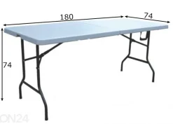 Taitettava puutarhapöytä 74x180 cm