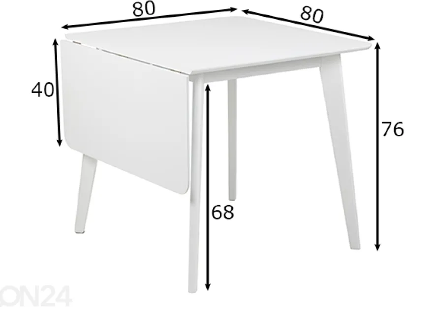 Taittopöytä Concord 80/120x80 cm