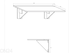 Taittopöytä Conna 70x130 cm