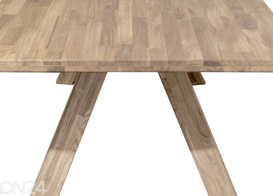 Tammi ruokapöytä Dexter 3 200x100 cm, valkoinen öljy