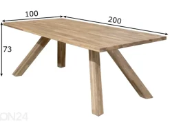 Tammi ruokapöytä Dexter 3 200x100 cm, valkoinen öljy