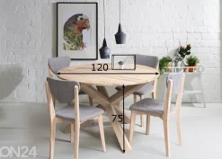 Tammi ruokapöytä Kreutz Ø 120 cm, valkoinen öljy