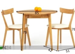 Tammi ruokapöytä Scan Ø85 cm+ 2 tuolia Viola beige