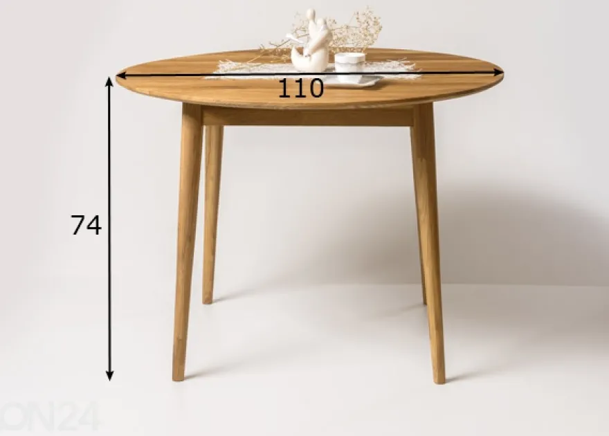 Tammi ruokapöytä Vienna Ø110 cm
