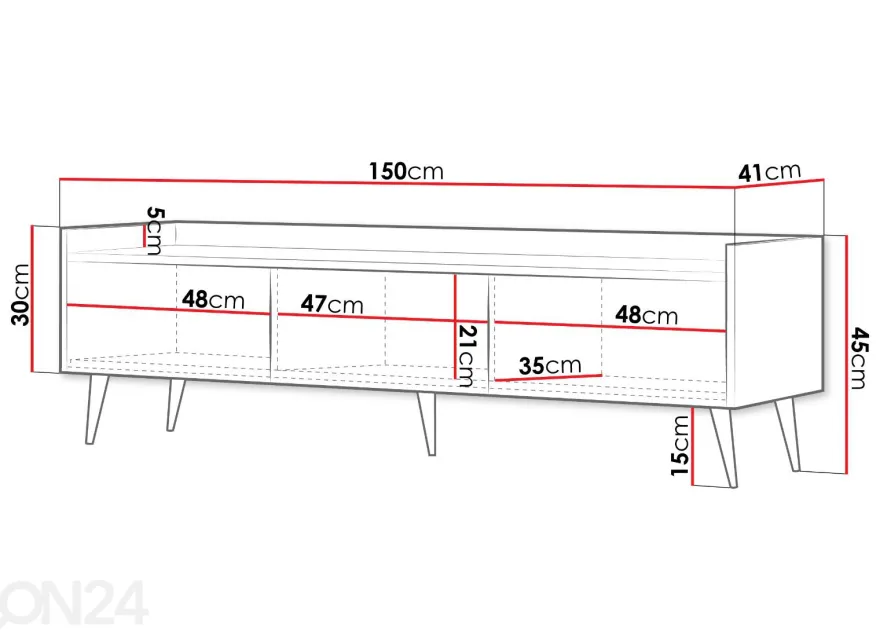 TV-taso Ademo 150 cm