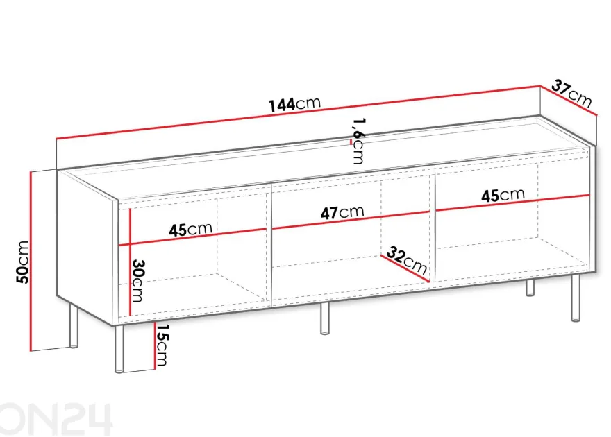 TV-taso Caen 144 cm