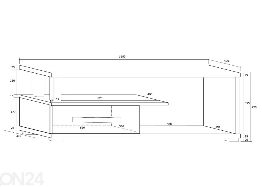TV-taso Cloghroe 118 cm