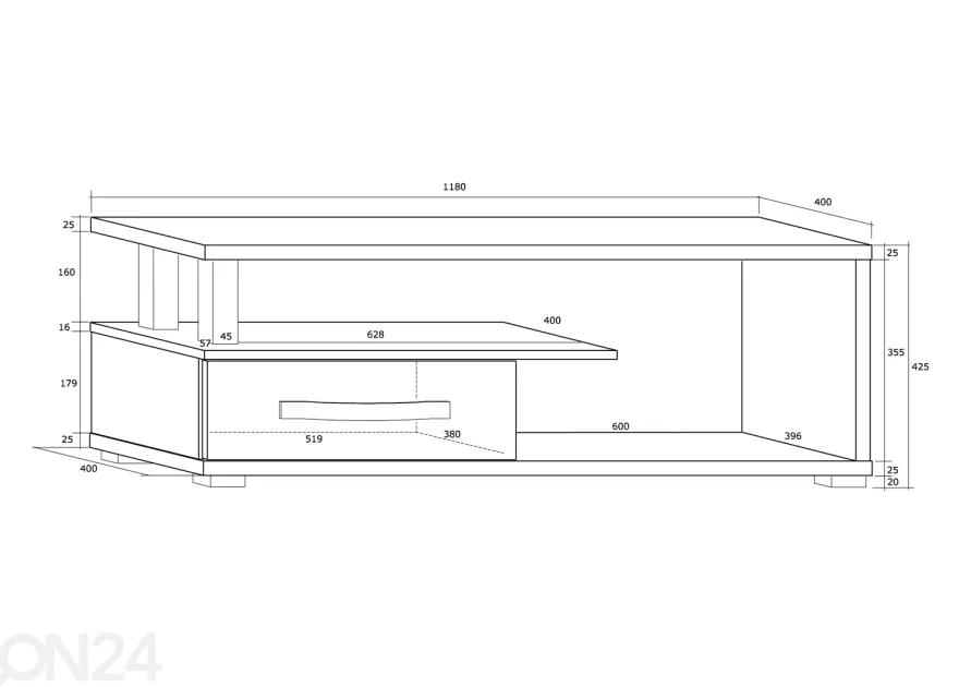TV-taso Cloghroe 118 cm