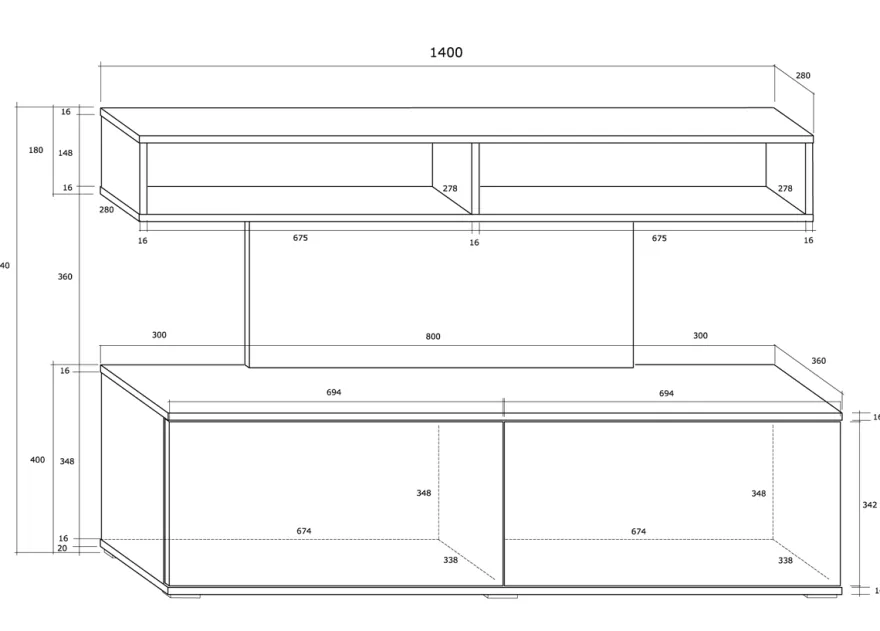 TV-taso 140 cm