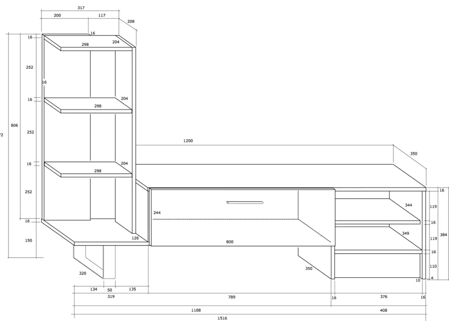 TV-taso 152 cm