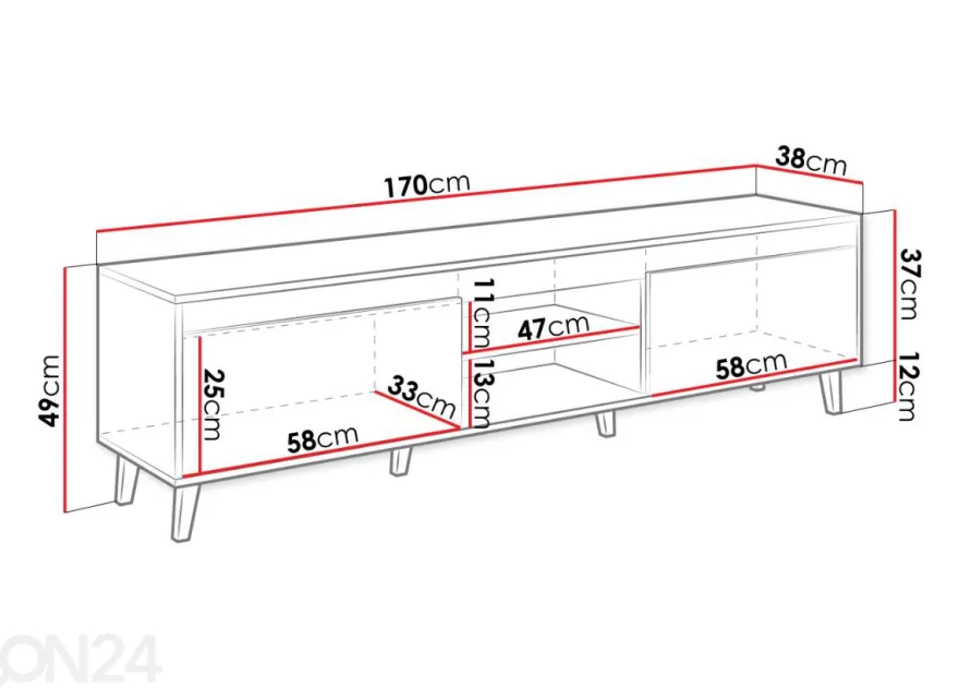 TV-taso 170 cm