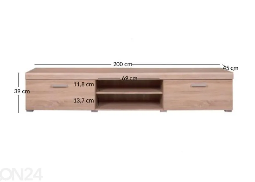 TV-taso Damis 200 cm