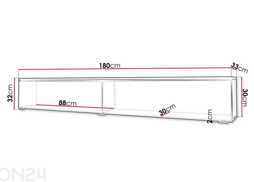 TV-taso Der 180 cm