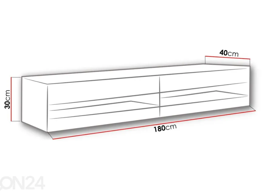 TV-taso Figo 180 cm + LED