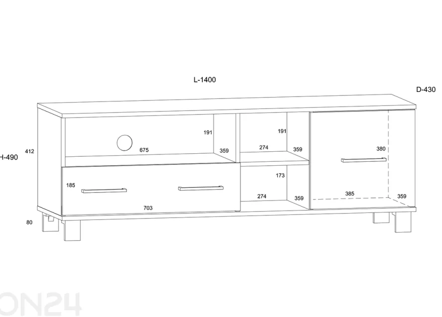 TV-taso Fresh 140 cm