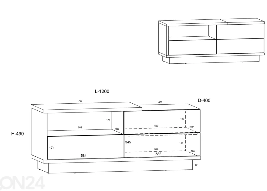 TV-taso Goleen 120 cm