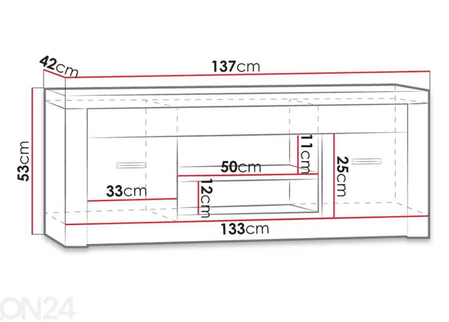 TV-taso + LED-valaistus