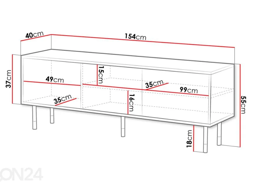 TV-taso Moidela 154 cm