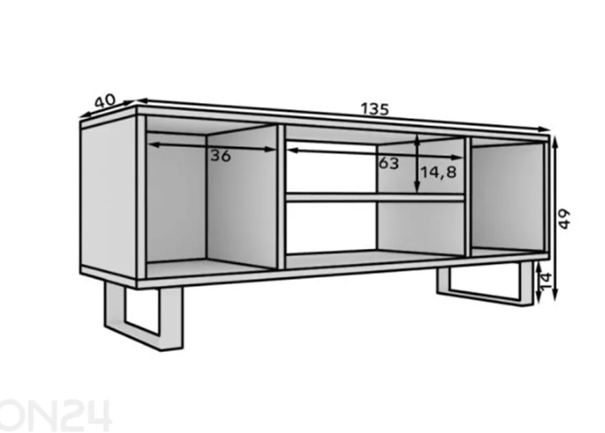 TV-taso Molise 135 cm